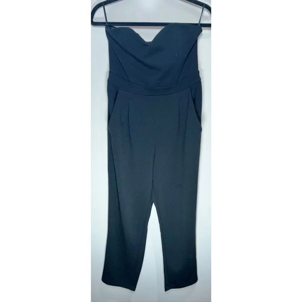 Express black strapless jumpsuit size 8